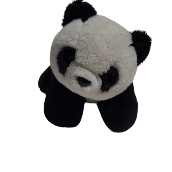 VINTAGE 9" Panda Bear Plush Piggy Bank Collectible Black/White Korea - Picture 9 of 9